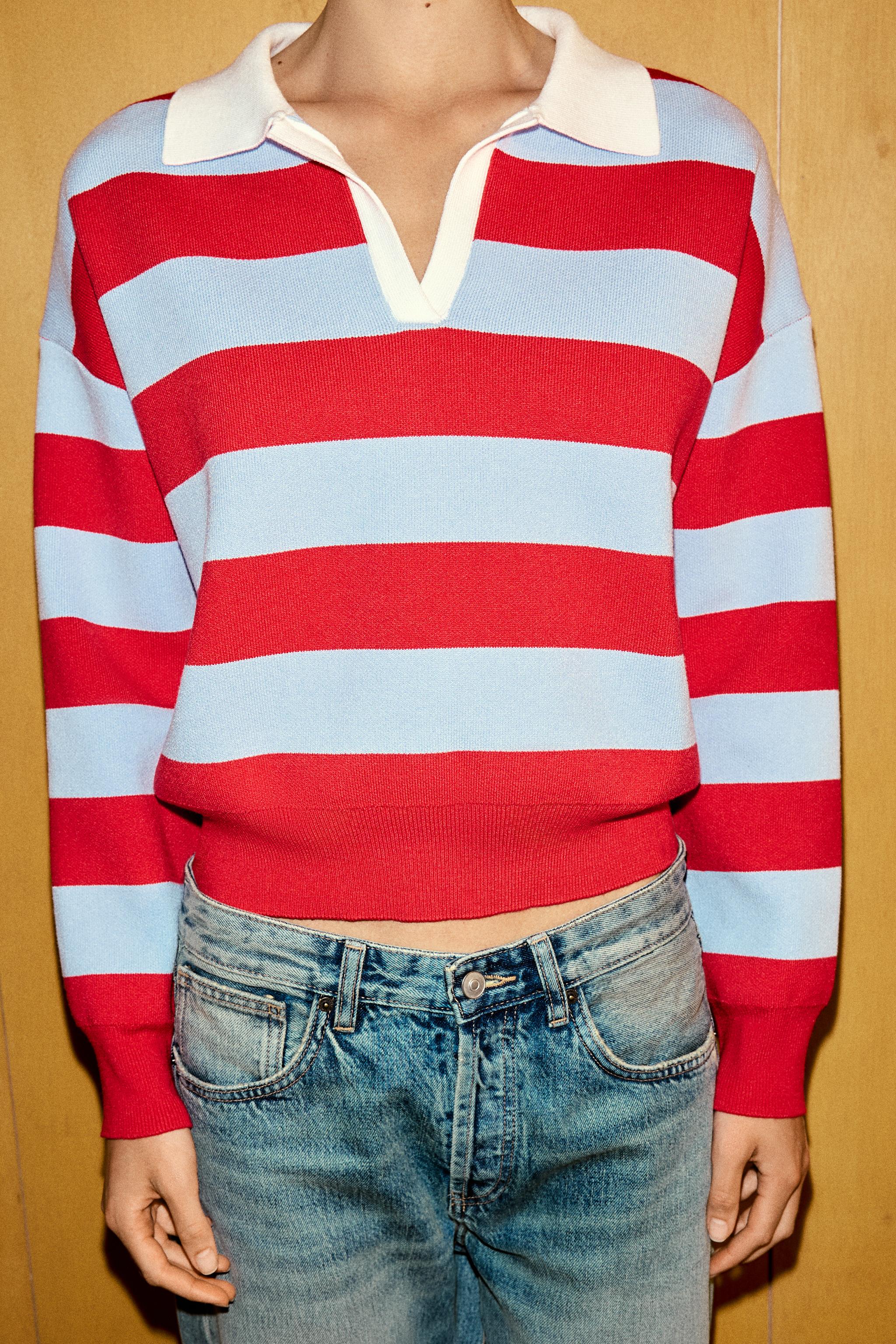 STRIPED KNIT POLO